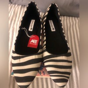 American Eagle Zebra Print Pointed Flats
